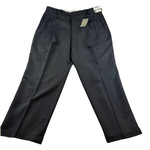 Louis Raphael Dress Pants Mens 38 Dark Olive Grey Herringbone NWT Unhemmed